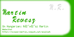 martin revesz business card